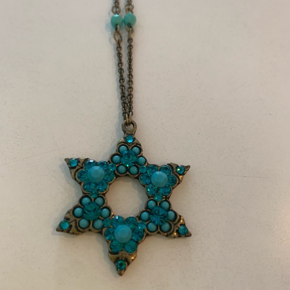 Holiday Sale! 🤩 Michal Negrin Star of David Pendant Necklace - Turquoise - Picture 2 of 9